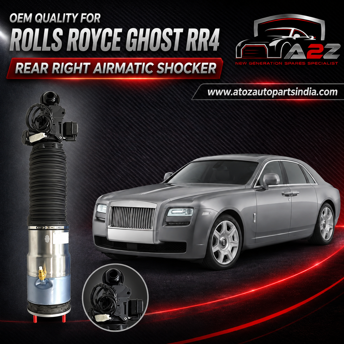 Rear Right Air Suspension Shock Absorber Strut 37126795874 Compatible With OEM quality for Rolls Royce Ghost RR4