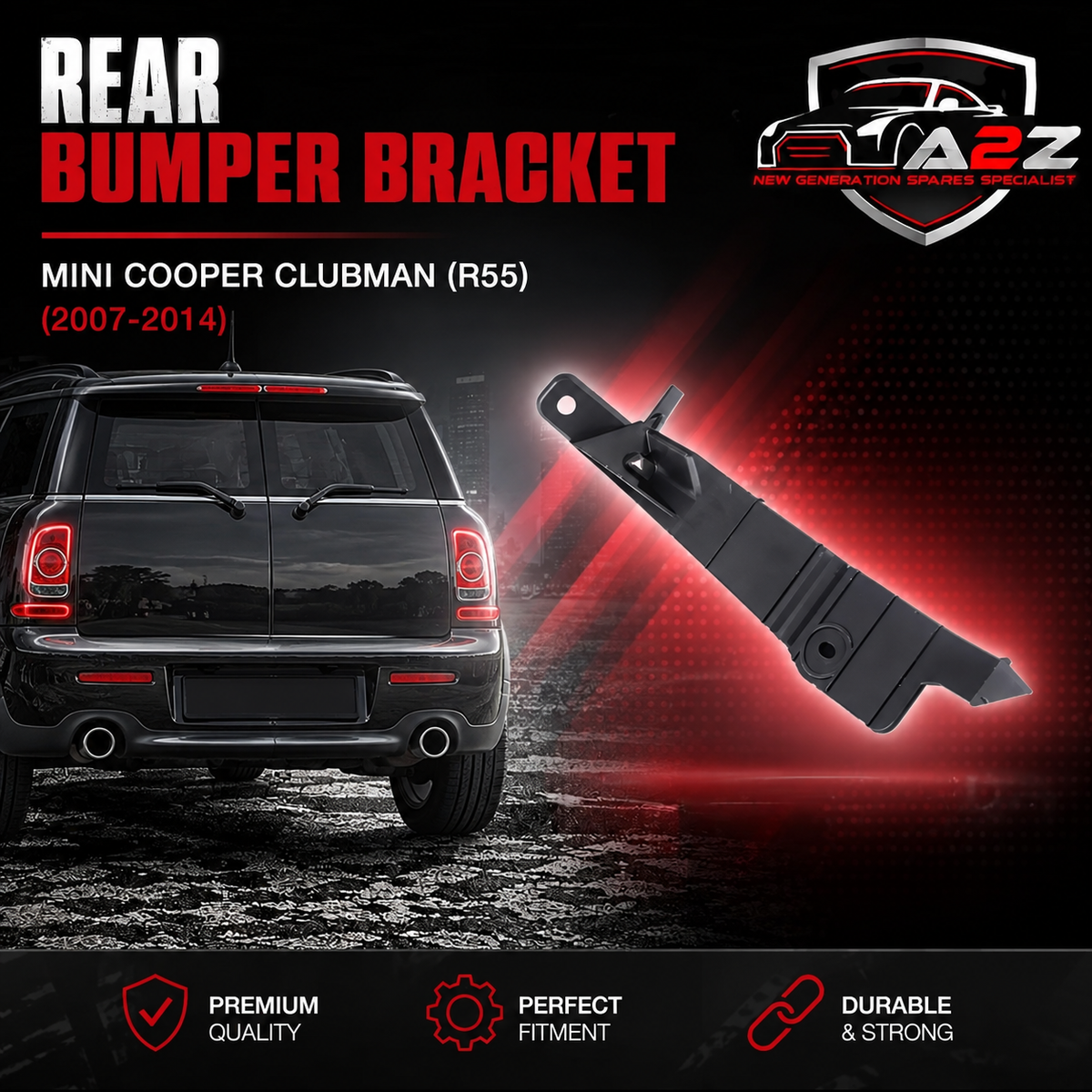 Rear Bumper Bracket Left 51122751303 & Right 51122751304 Compatible With Mini Cooper Clubman (R55), Hardtop (R56) (2007-2013) Tag No.1881