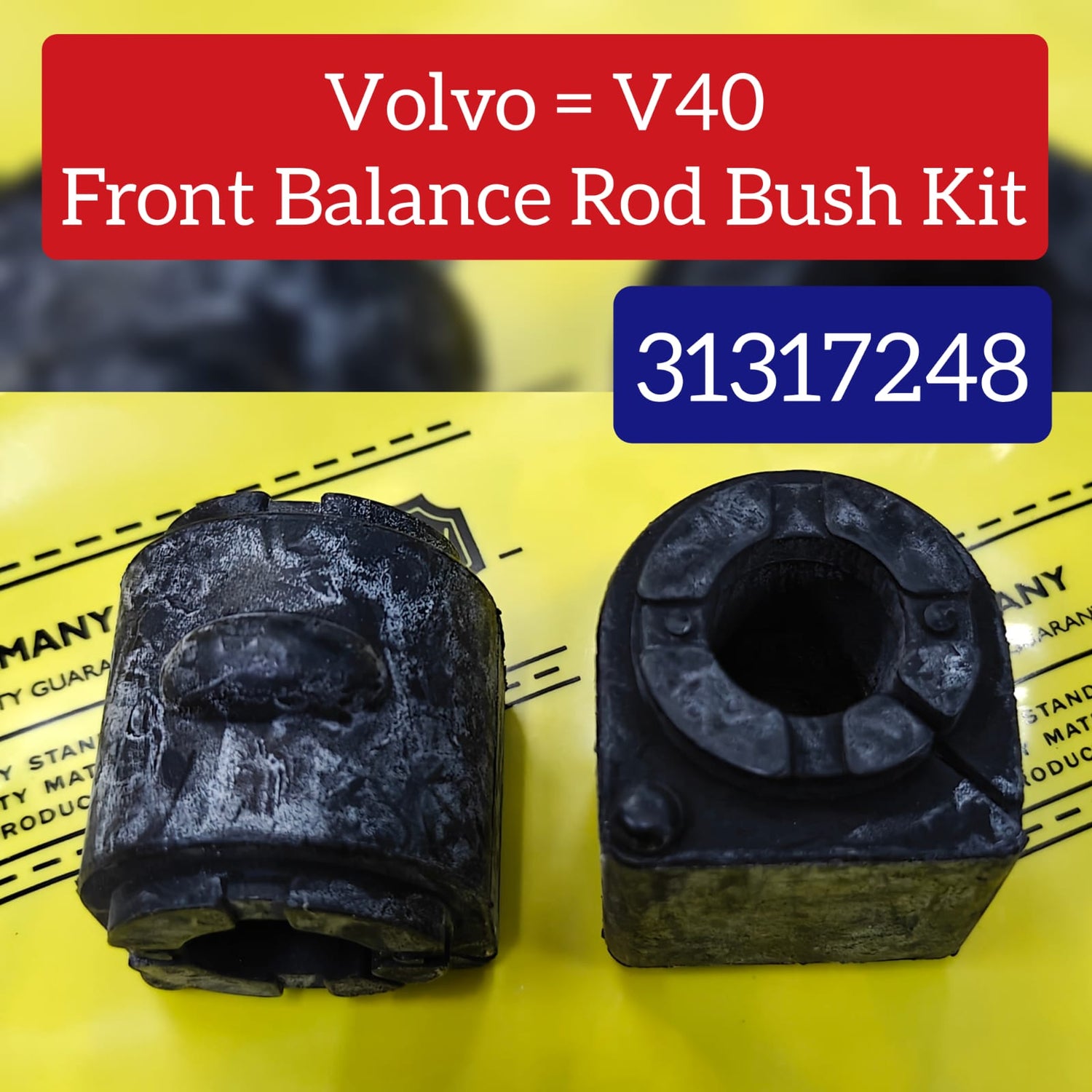Front Stabilizer Sway Bar Bushing Kit 31317248 BK315484AA Compatible With VOLVO V40 Hatchback (525)