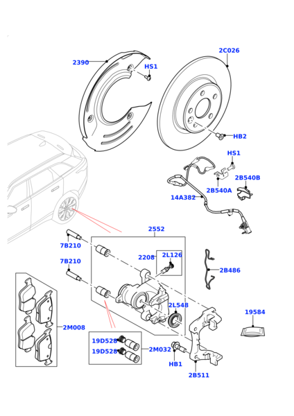 Rear Brake Pad Wear Sensor LR090709 Compatible With LAND ROVER RANGE ROVER VELAR (L560) & JAGUAR F-PACE (X761)