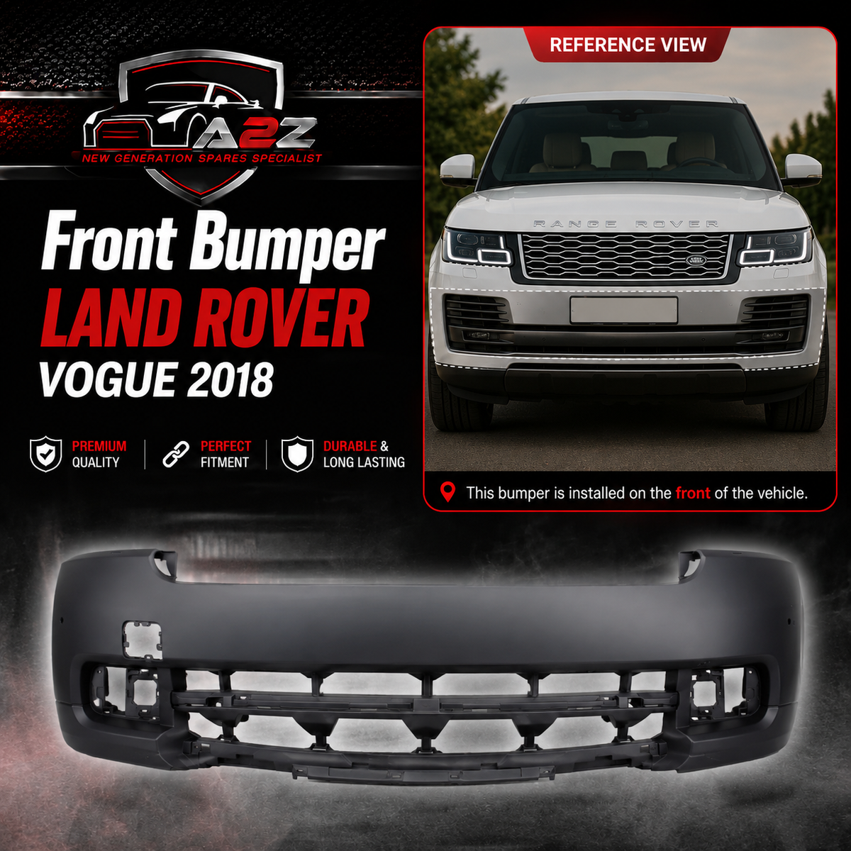 Front Bumper LR098377 LR098663 LR098664 LR098665 Compatibe With LAND ROVER VOGUE 2018