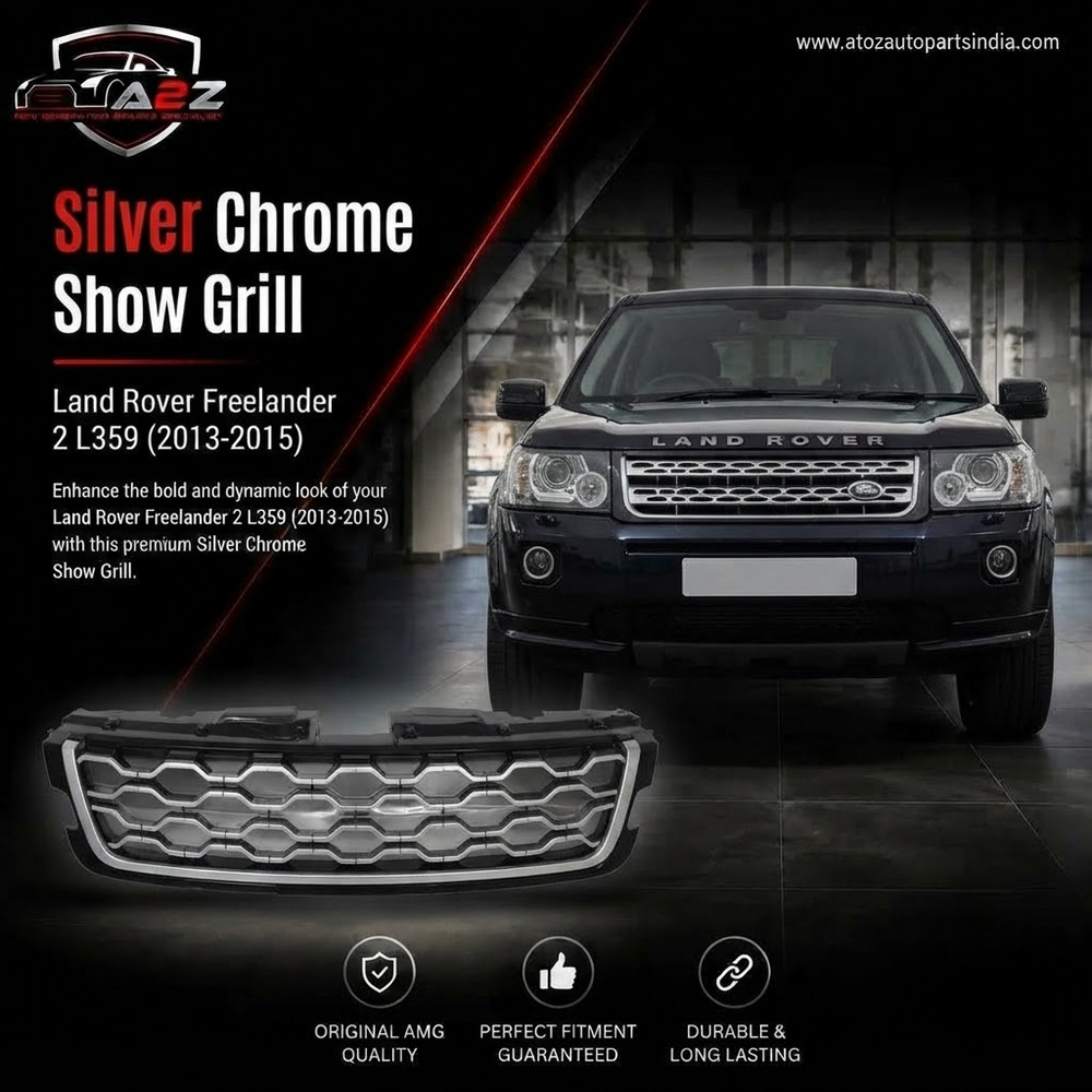 Silver Chrome Show Grill Compatible With Land Rover Freelander 2 L359 (2013-15) Tag 16