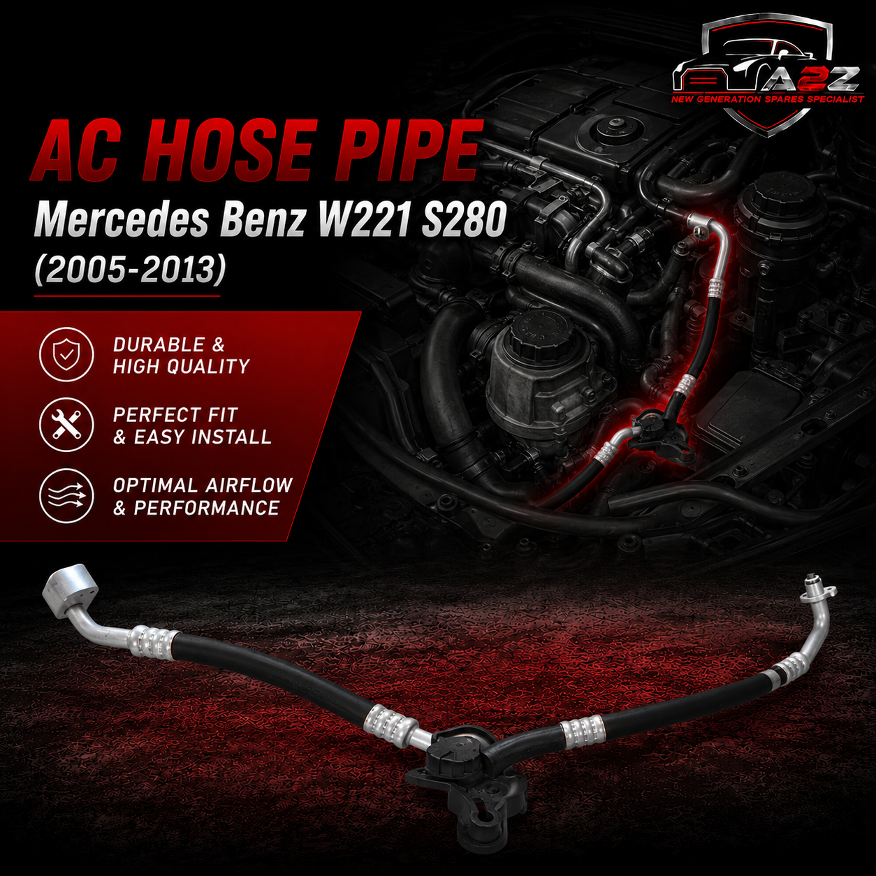 AC Hose Pipe 2218300716 Compatible With Mercedes Benz W221 S280/S500/S63AMG
