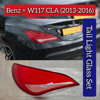 Tail Light Glass Set Left & Right Compatible With Mercedes Benz W117 (2013-16)