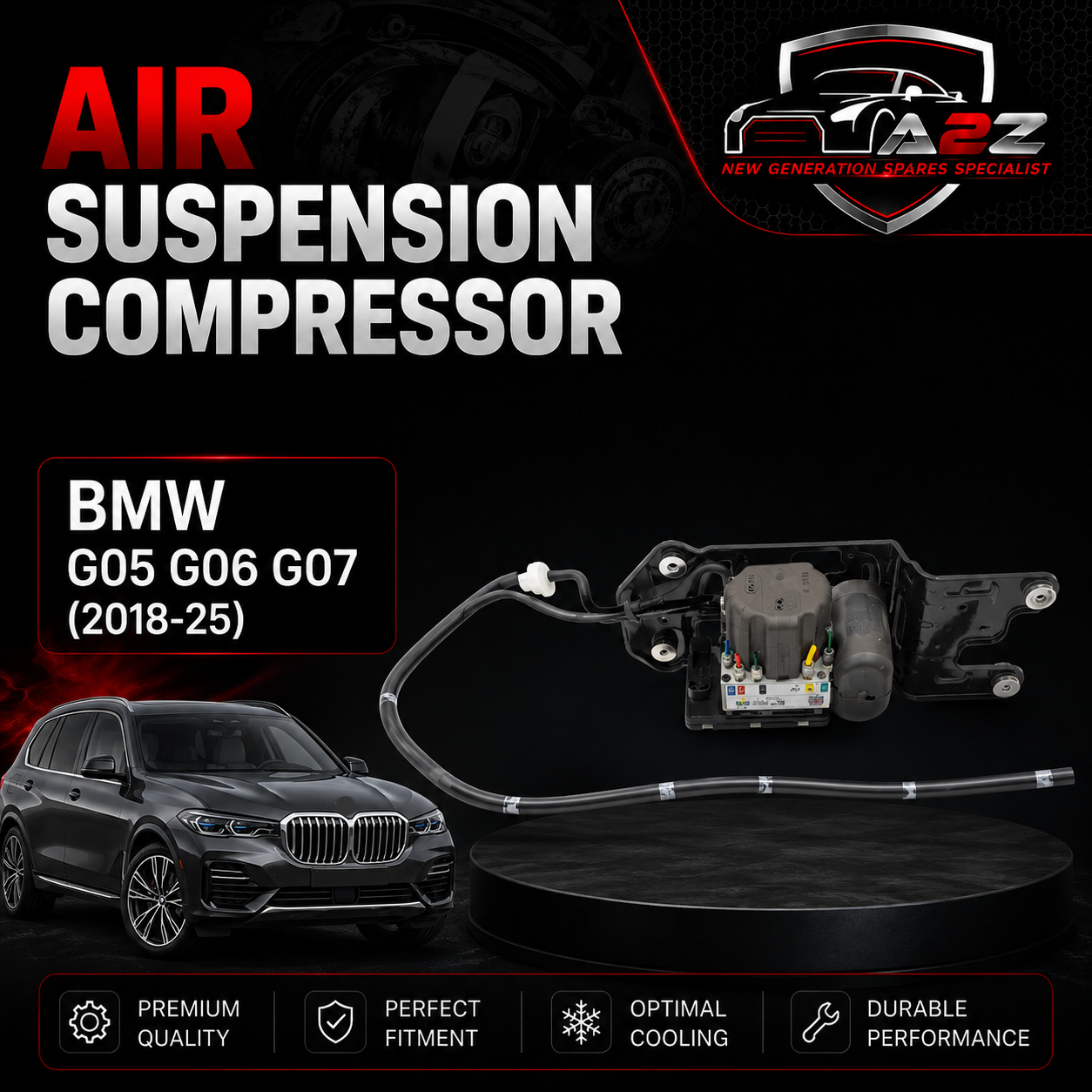 Air Suspension Compressor 37206896476 Compatible With BMW G05 G06 G07 (2018-25)