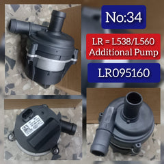 Additional Water Pump LR095160 LR061983 02J9C5560 J9C5560 Compatible With Land Rover Range Rover Evoque (L538), Land Rover Range Rover Velar (L560) Tag No.34