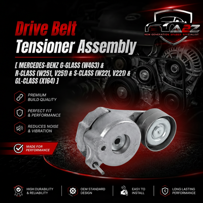 Belt Tensioner With Pulley 6422001970 A6422002370 A6422002070 Compatible With MERCEDES-BENZ G-CLASS (W463) & R-CLASS (W251, V251) & S-CLASS (W221, V221) & GL-CLASS (X164) Tag no : 8