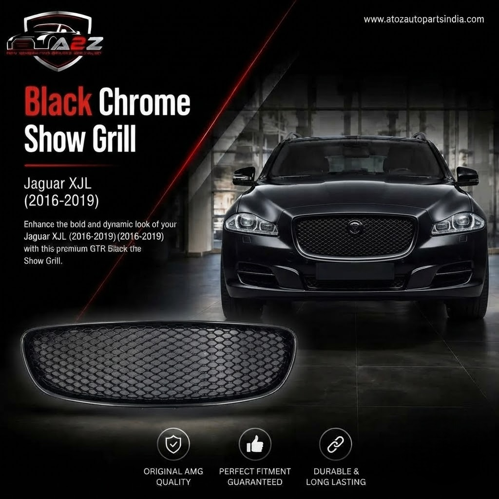 Black Chrome Show Grill Compatible With  Jaguar XJL (2016-19)