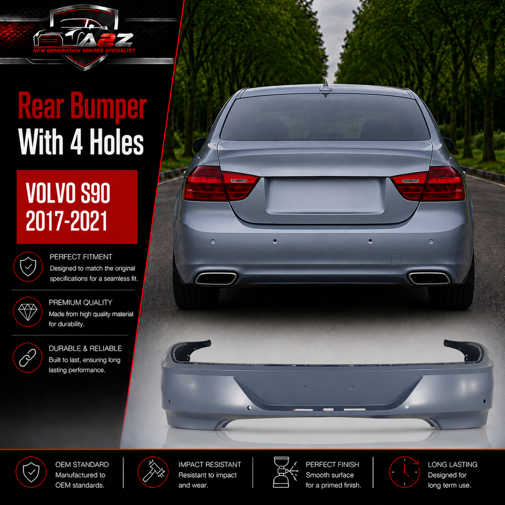Rear Bumper With 4 Holes 40005356 Compatible With VOLVO S90 2017-2021 Tag-406A
