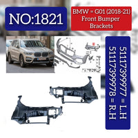 Front Bumper Bracket Set Left 51118064595 & Right 51118064596 Compatible With BMW G01 (2018-21) Tag No.1821