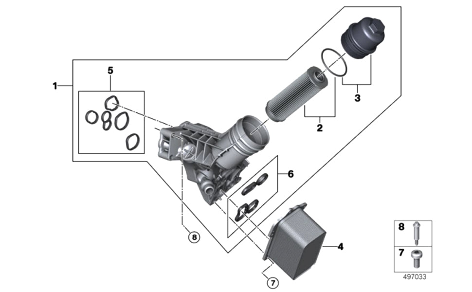 Oil Filter 11428583895AL Compatible With BMW & X3 F25 2010-2017 & 4 Coupe (F32)
