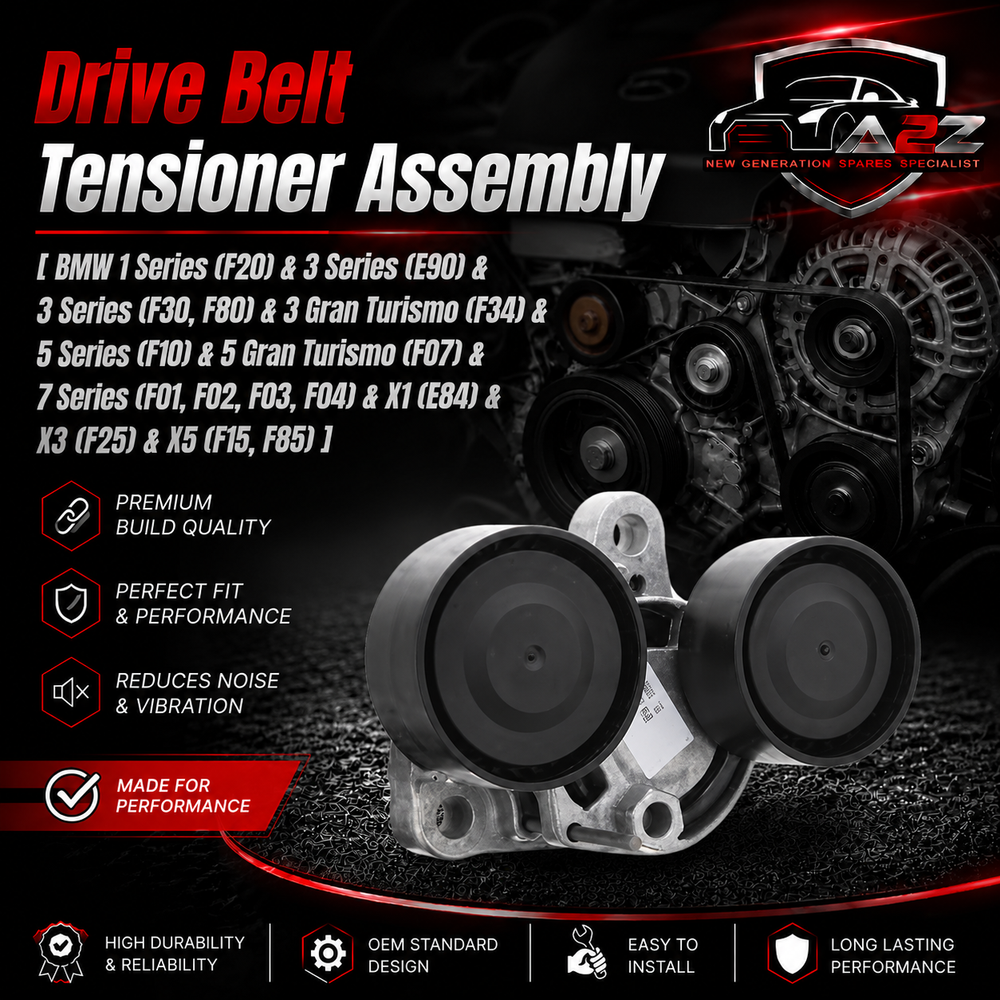 Belt Tensioner With Pulley 111287810807 Compatible with  BMW 1 Series (F20) & 3 Series (E90) & 3 Series (F30, F80) & 3 Gran Turismo (F34) & 5 Series (F10) & 5 Gran Turismo (F07) & 7 Series (F01, F02, F03, F04) & X1 (E84) & X3 (F25) & X5 (F15, F85)
