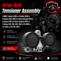 Belt Tensioner With Pulley 111287810807 Compatible with  BMW 1 Series (F20) & 3 Series (E90) & 3 Series (F30, F80) & 3 Gran Turismo (F34) & 5 Series (F10) & 5 Gran Turismo (F07) & 7 Series (F01, F02, F03, F04) & X1 (E84) & X3 (F25) & X5 (F15, F85)