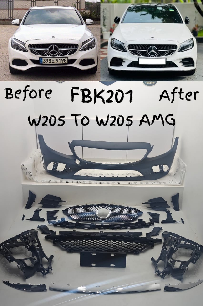 Front Bumper Kit 2058852305ZCDZW Compatible With MERCEDES W205 To W205 AMG {2015-2021} FBK.201