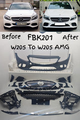 Front Bumper Kit 2058852305ZCDZW Compatible With MERCEDES W205 To W205 AMG {2015-2021} FBK.201