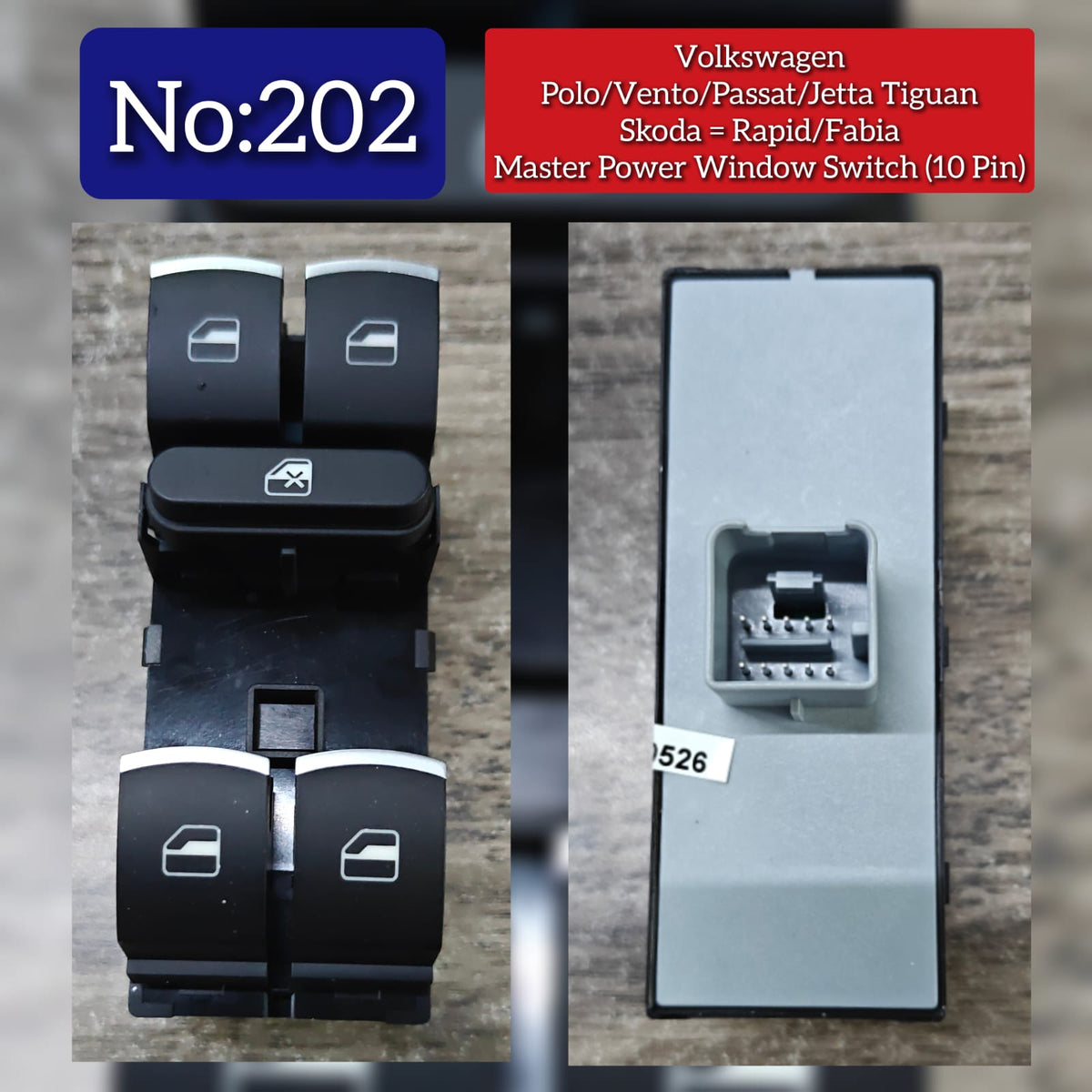 Master Power Window Switch (10 pin) Compatible With Volswagen Polo/Vento/Passat/jetta Tiguan-  Skoda Rapid/Fabia