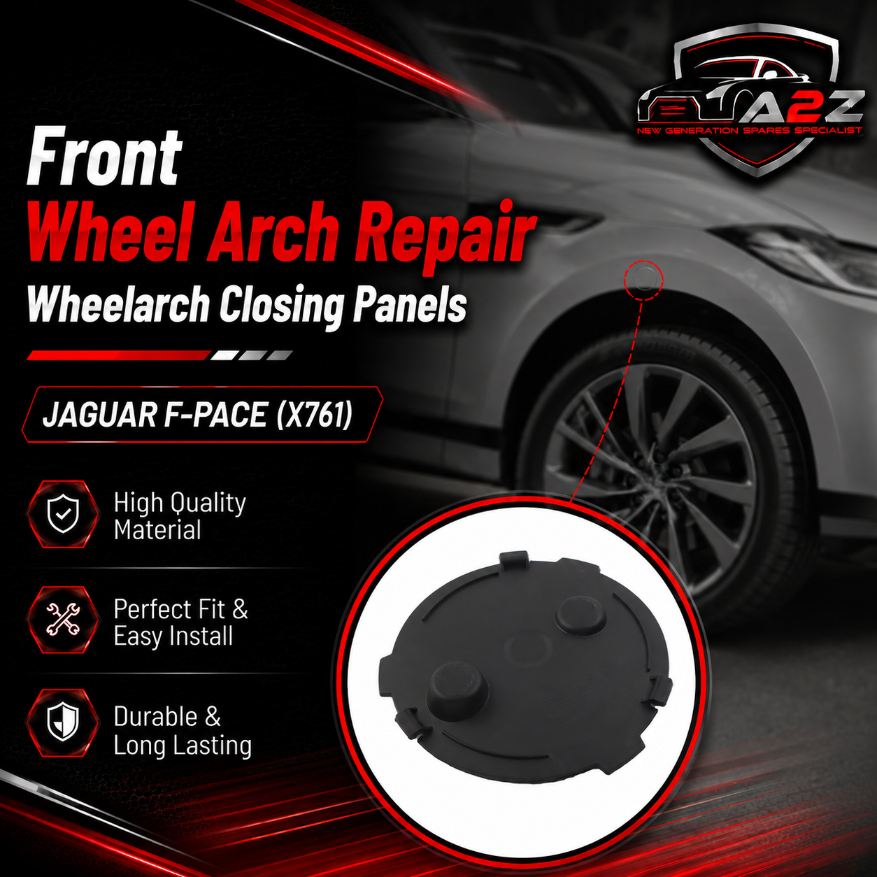 Front Wheel Arch Repair Wheelarch Closing Panels  T2H6589 Compatible With JAGUAR F-PACE (X761)