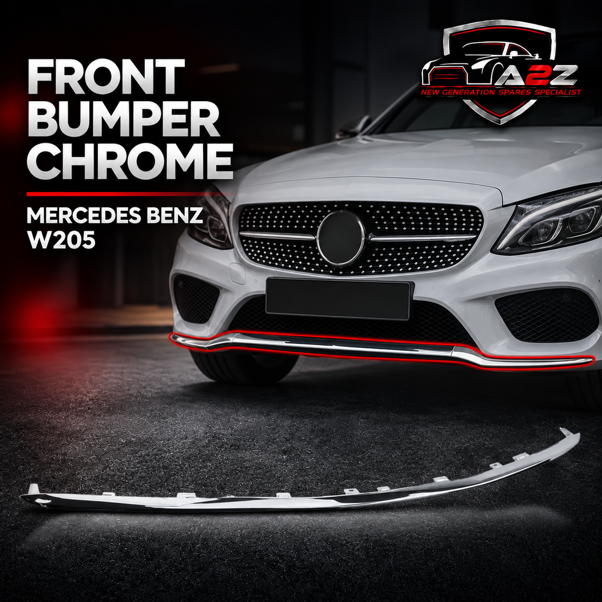 Front Bumper Chrome 2058850323 Compatible With Mercedes Benz  C CLASS W205 Tag No.257