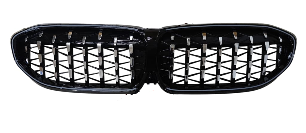 Diamond Silver Show Grill With LED Light Compatible With BMW =G20 (2019-22) No.14