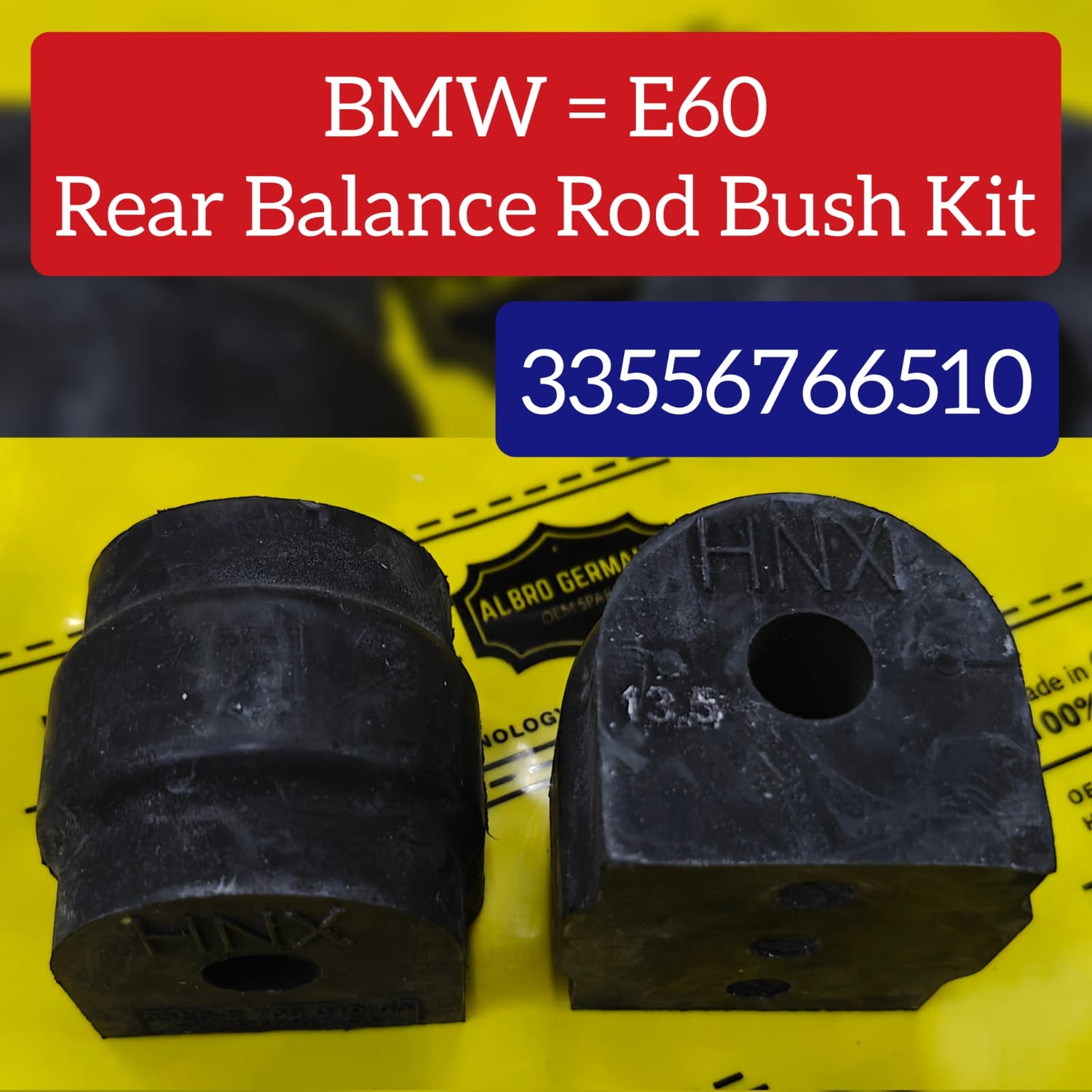 Rear Stabilizer Sway Bar Bushing Kit 33556766510 Compatible With BMW X3 E83 E60