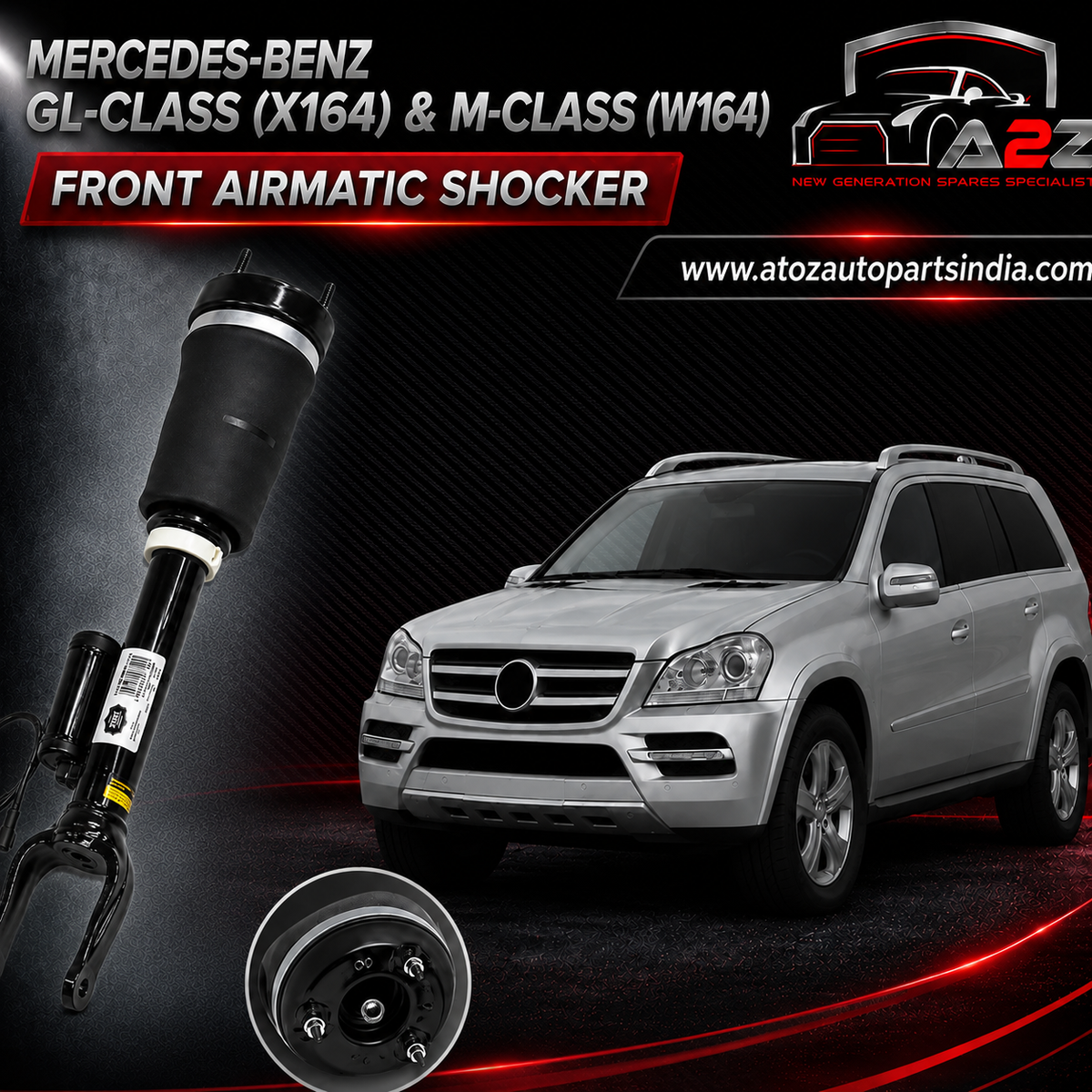 Front Air Suspension Shock Air spring 1643206013 Compatible With MERCEDES-BENZ GL-CLASS (X164) & M-CLASS (W164)