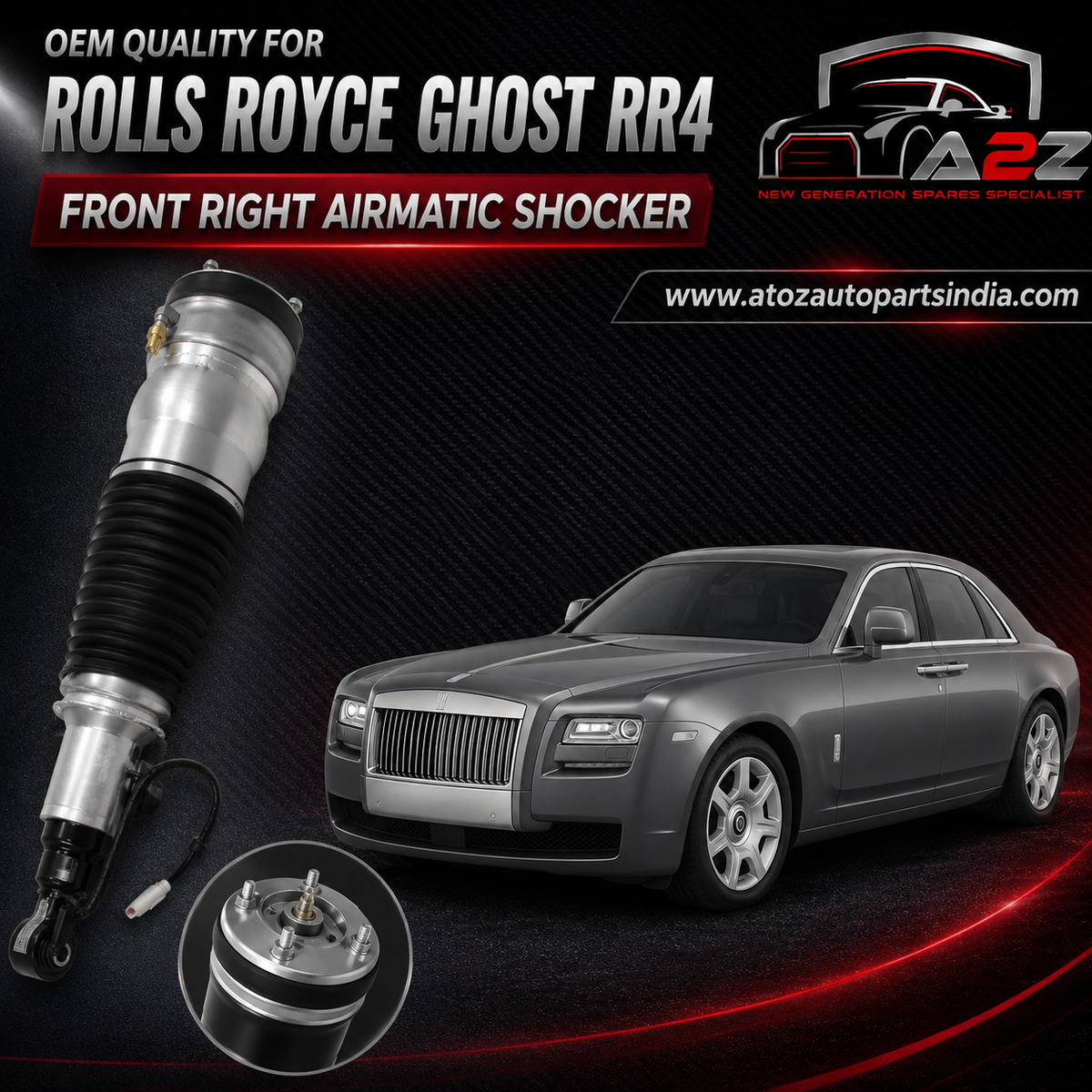Front Right Air Suspension Shock Absorber Strut 37106864534 Compatible With OEM quality for Rolls Royce Ghost RR4 (2008-20)