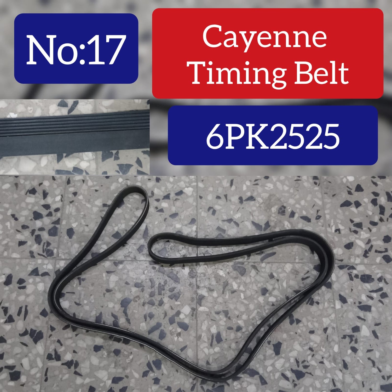 Timing Belt 6PK2525 94610225230 Compatible With PORSCHE CAYENNE (92A) &  PANAMERA (970) Tag-BEL-17