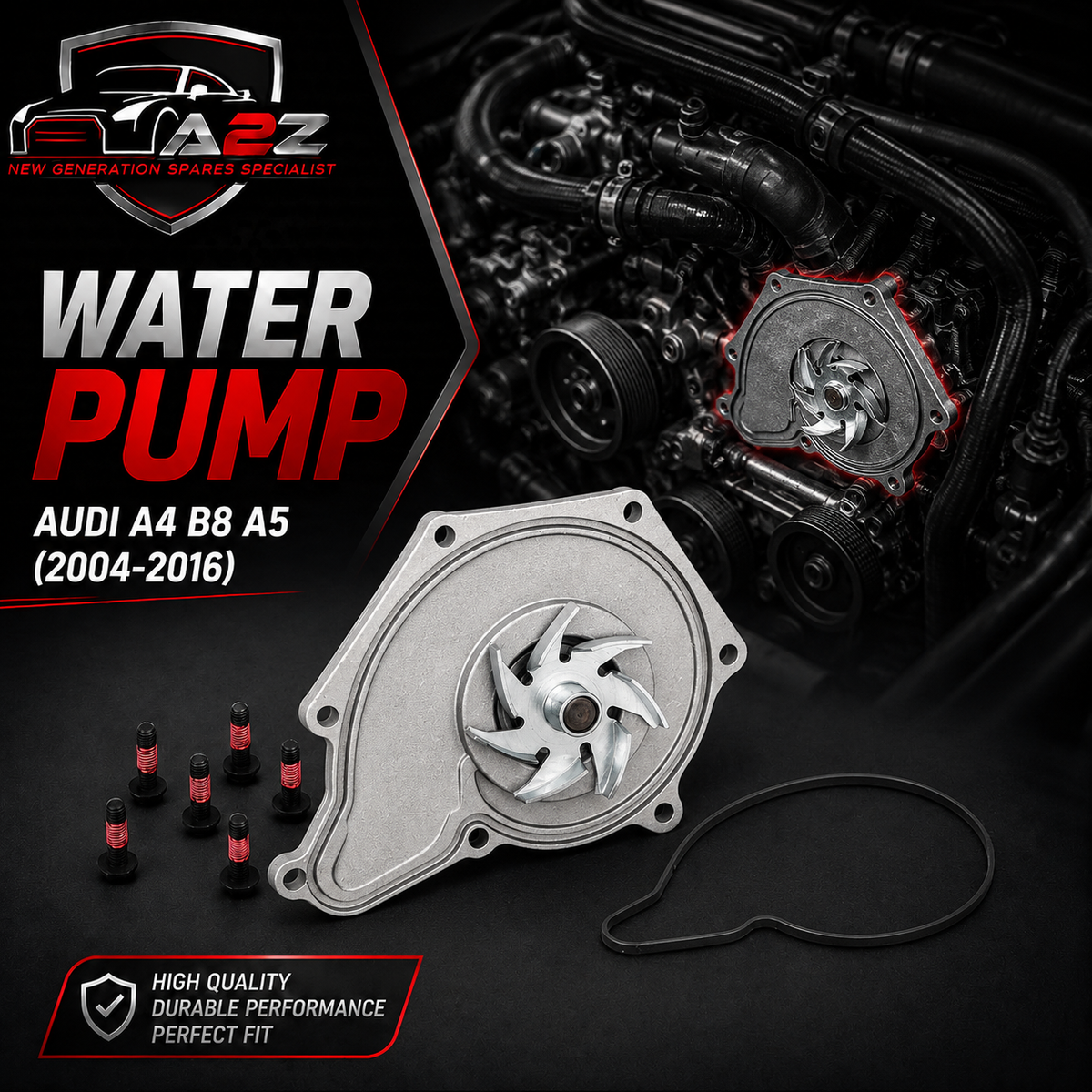 Water Pump WPS3024 06E121008N 99510603310 Compatible With AUDI A4 B8, A5 Sportback, A6 C6, A8 D3, Q5 (8RB), Q7 (4LB) (CONTINENTAL)