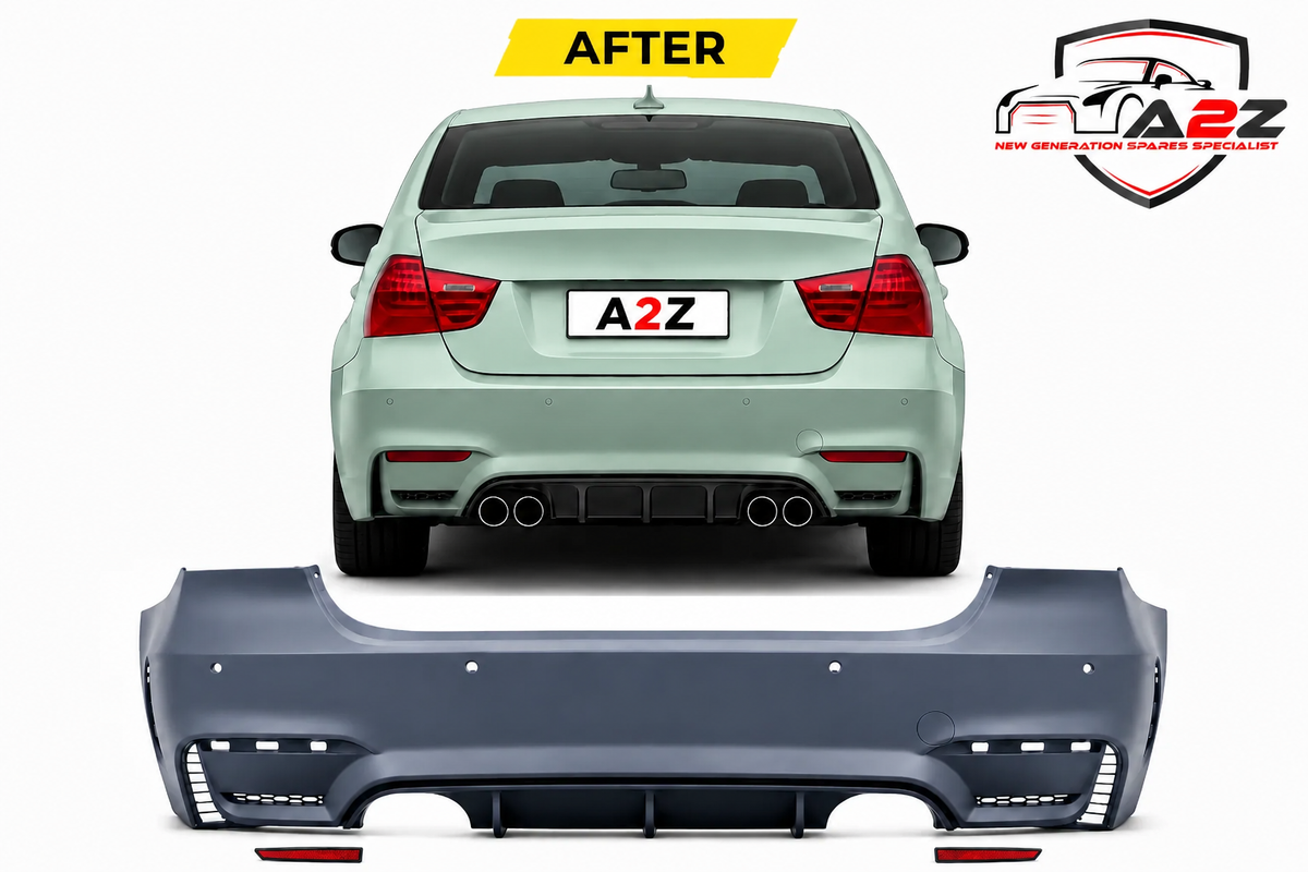 Rear Bumper Body Kit Compatible With Bmw 3 Series E90 (2005-2012)  Upgrade To M Sport M4 (Shipping Cost Not Included In Price)