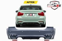 Rear Bumper Body Kit Compatible With Bmw 3 Series E90 (2005-2012)  Upgrade To M Sport M4 (Shipping Cost Not Included In Price)
