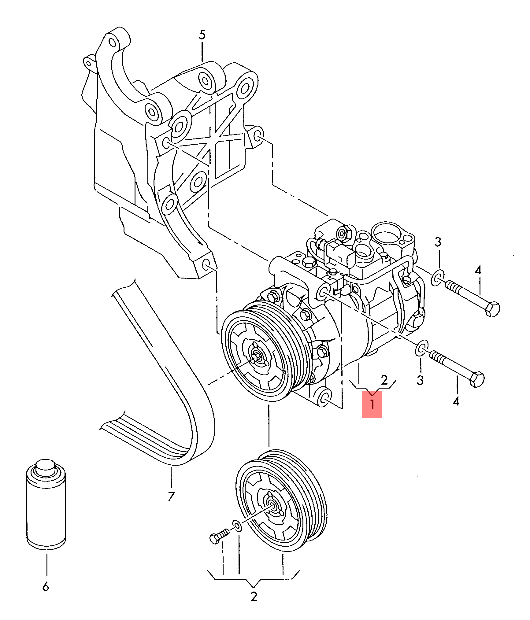 AC Compressor 4F0260805AJ Compatible With AUDI A4 B8 (8K2) & A4 / S4 A6 C6 (4F2) & A6 / S6 A8 D3 (4E2, 4E8) & A8 / S8 & A8L Q5 (8RB)