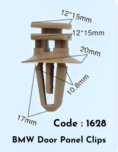 Door Panel Clips (Set of 10) Code:1628 Compatible With BMW