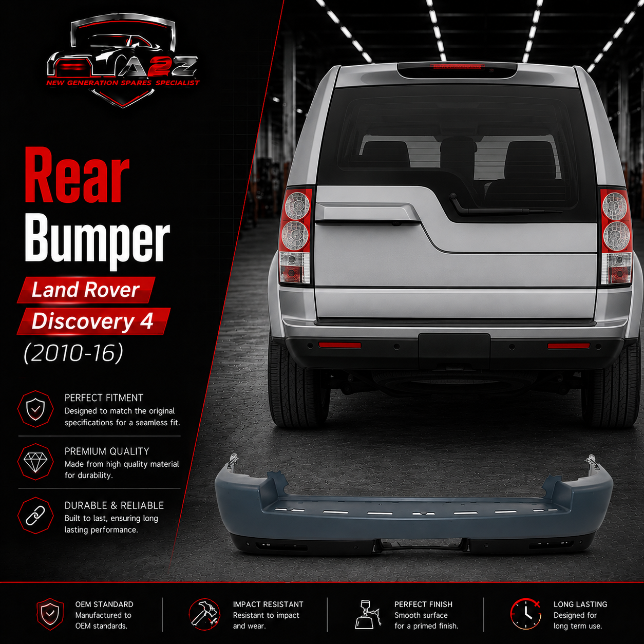 Rear Bumper LR015463 Compatible With Land Rover Discovery 4