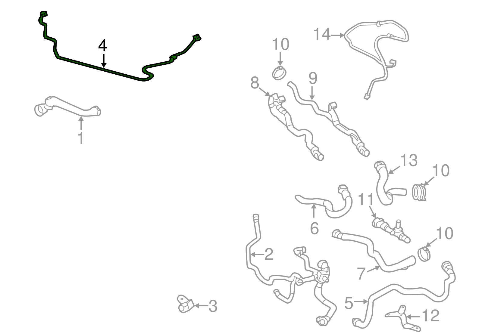 Coolant Hose Pipe 31368752 For Volvo S60 S80 Tag-H-457