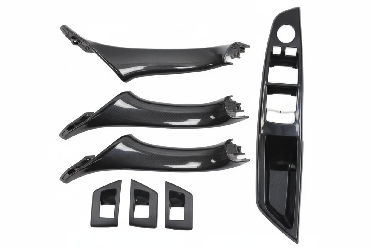 Door Handle Black Inner Set  Carbon Fiber 51417225874 51417225873 51417225847 Right 51417225848 51417225889 Right 51417225890 51417225851 51417225852 Compatible with BMW 5 Series F10 2010-2017