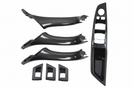 Door Handle Black Inner Set  Carbon Fiber 51417225874 51417225847 Right 51417225848 51417225889 Right 51417225890 Compatible with BMW 5 Series F10 2010-2017