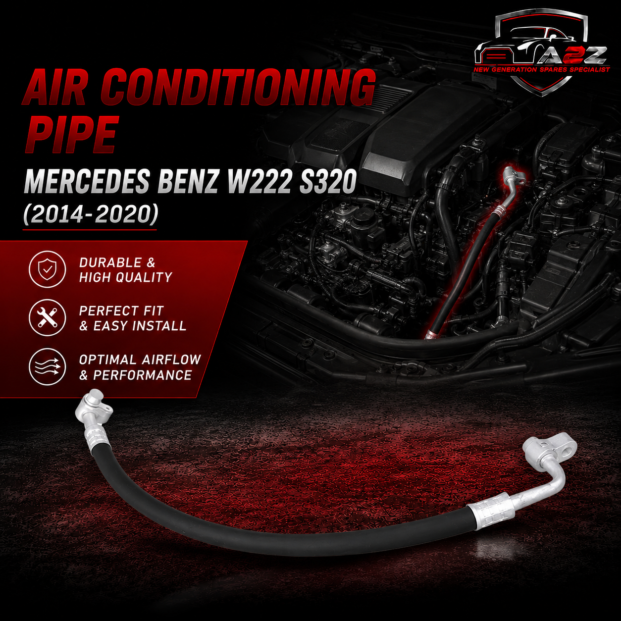 Air Conditioning Pipe 2228308500 Compatible With Mercedes Benz W222 S320 S450 S400