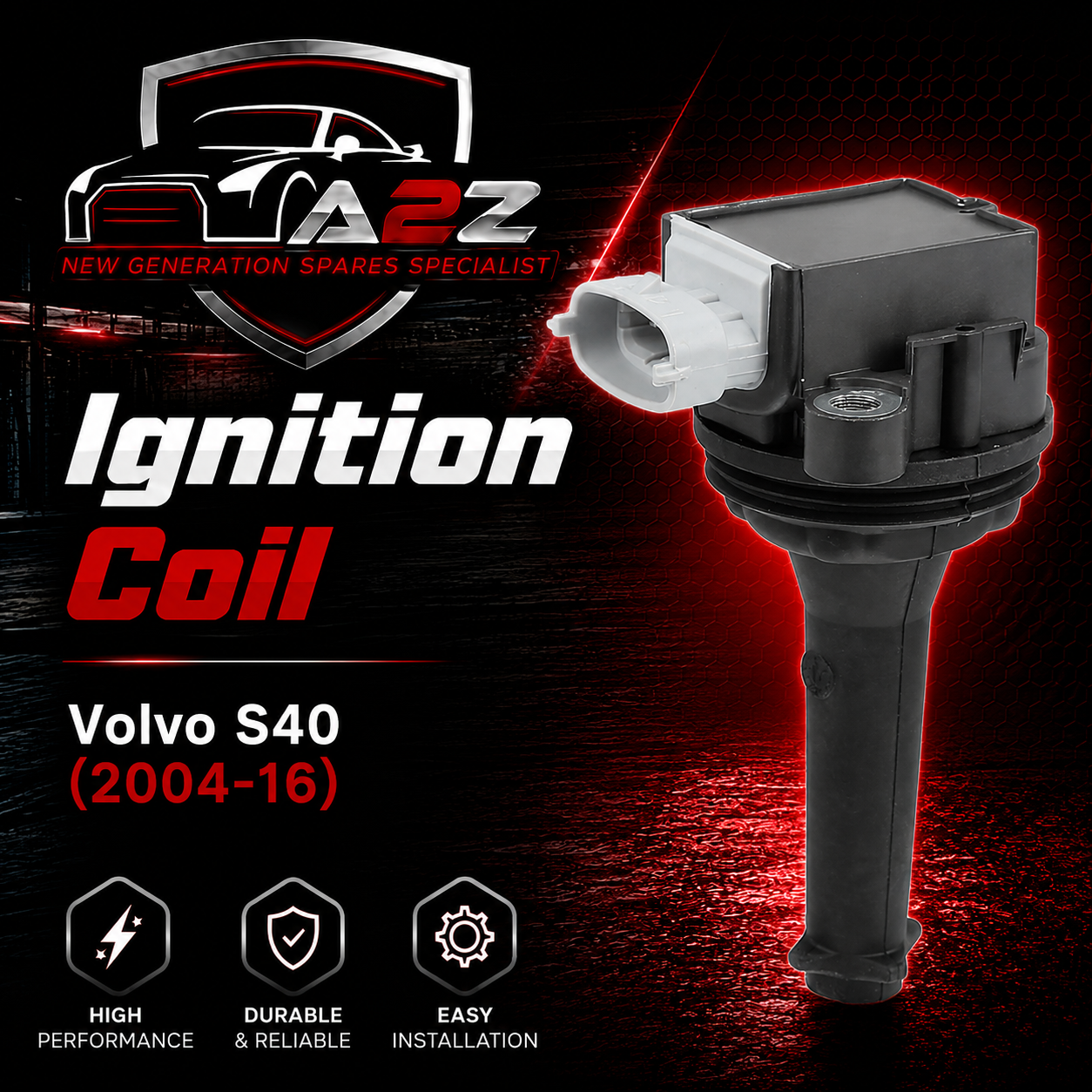 Uxcell Car Ignition Coil 30713417 8677837 Compitable With Volvo S40 (2004-16)