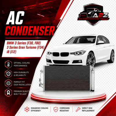 AC Condenser 64506804722 64504270545 64509288940 64509335362 Compatible With BMW 3 Series (F30, F80) 3 Series Gran Turismo (F34) i8 (I12) Tag No.104