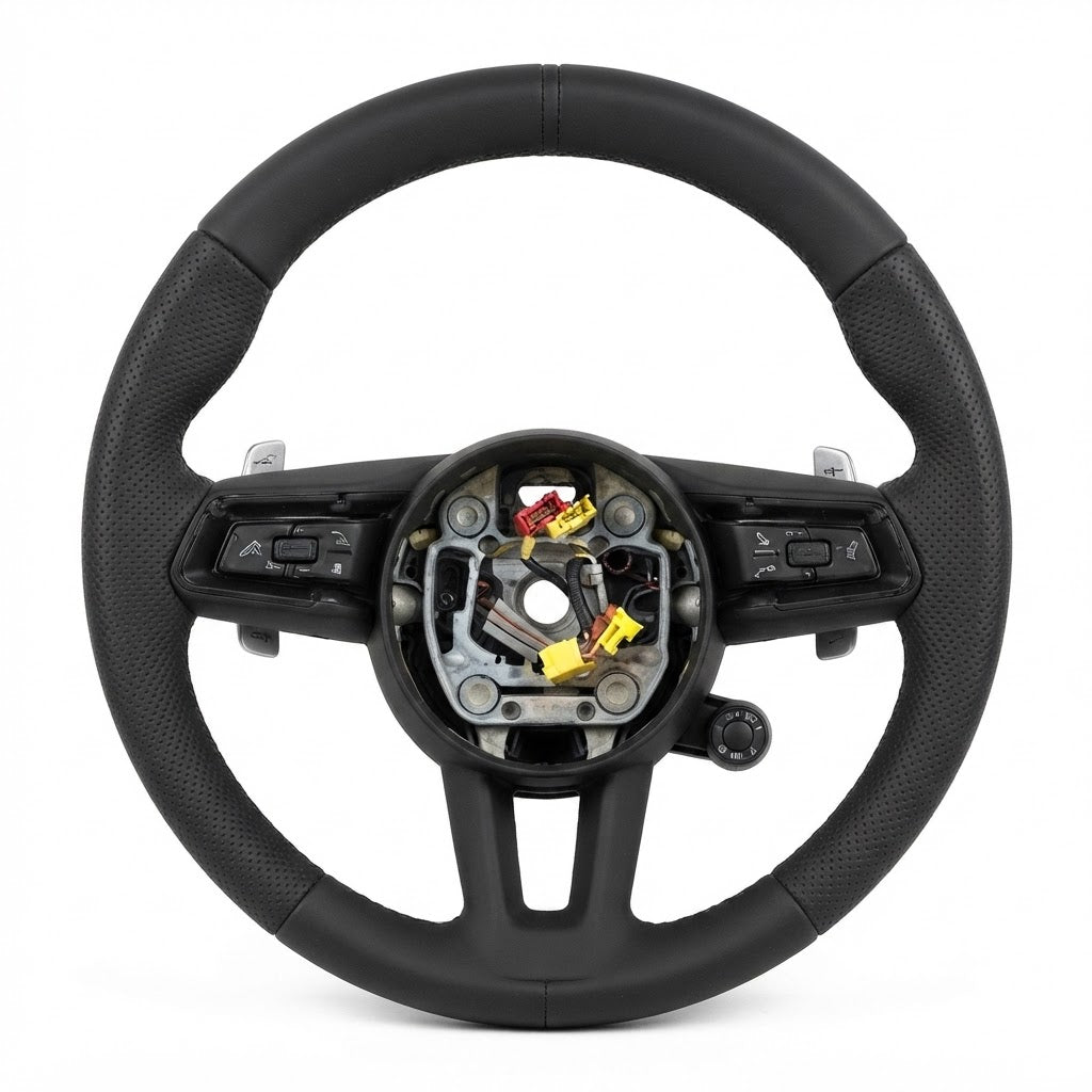 Porsche Black Leather Steering Wheel Compatible With Porsche All Model