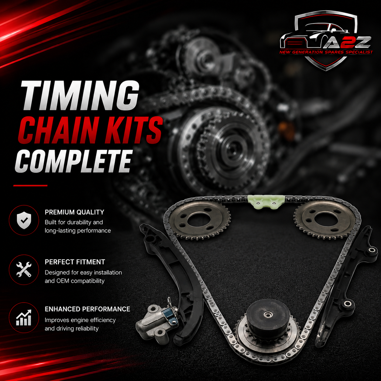 Timing Chain Kits Complete LR000663 Compatible with LAND ROVER DISCOVERY SPORT (L550) FREELANDER 2 (L359) | LR2 RANGE ROVER EVOQUE (L538)