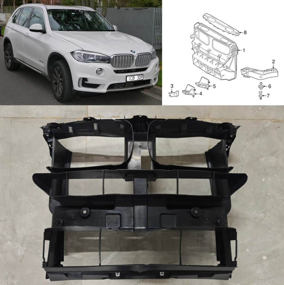 Radiator Support Air Duct 51747343798 Compatible With BMW X5 (F15/F16) (2014-2018)