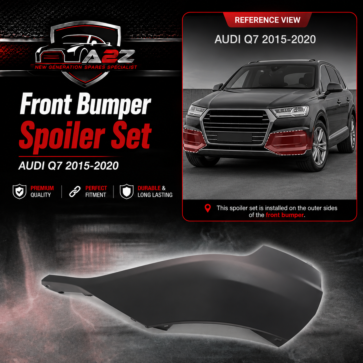 Front Bumper Spoiler Left 4M0807061  & Right 4M0807062   Compatible With AUDI Q7  2015-2020 Tag-BG-152