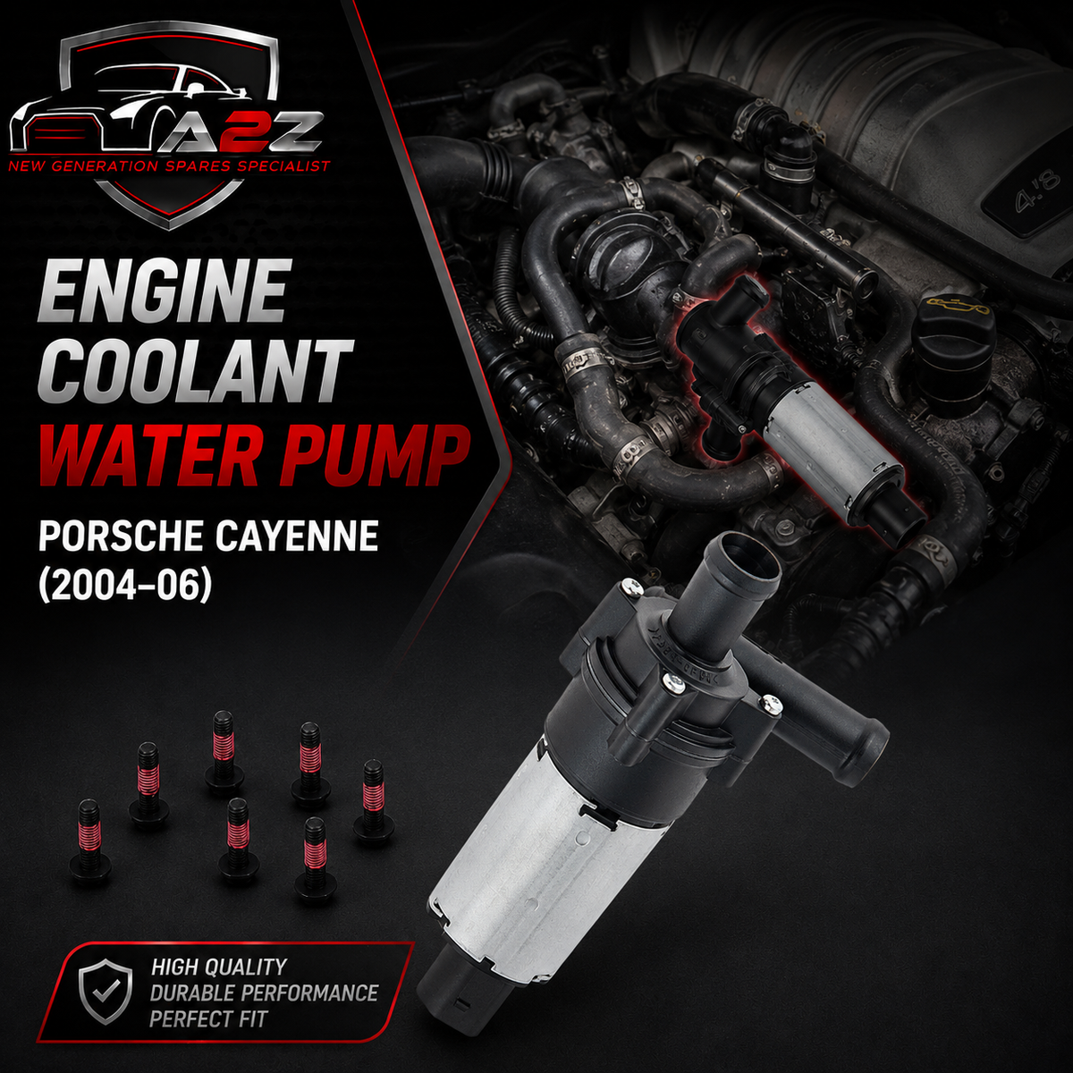 Engine Coolant Water Pump 95510656101 95510656100 Compatible With Porsche Cayenne (9PA) 3.2L V6 (2004–06) Porsche Cayenne (957) 3.6L V6 (2007–10)