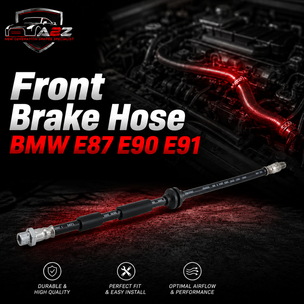 Front Brake Hose 34306767458 34306762819 34306771720 34306790550 Compatible With BMW E87 E90 E91