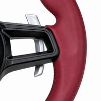 Burgundy Leather Steering Wheel Compatible With Porsche All Models
