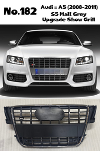S5 Matt Grey Upgrade Show Grill Compatible With Audi = A5 (2008-11) Tag No.182