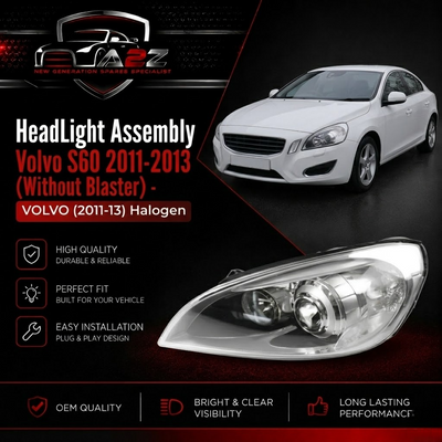 Headlight Left 31420673 & Right 31420674 Compatible With Volvo S60 2011-2013