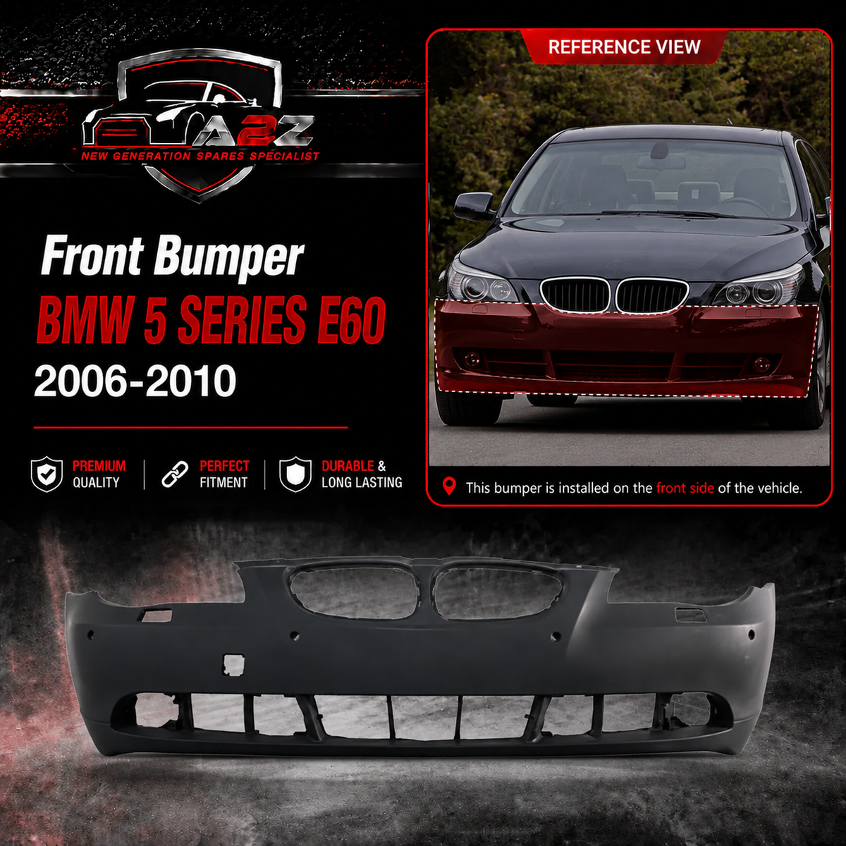 Front Bumper 51117111740 Compatible With BMW 5 SERIES E60 2006-2010 Tag No.413