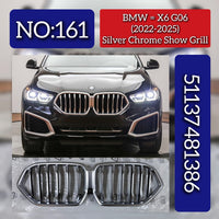 Silver Chrome Show Grill 51137481386 Compatible With BMW X6 G06 (2022-2025) Tag No.161